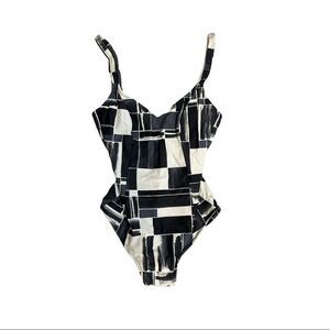 CLUB DEL SOL vintage one piece swim suit black 4-6